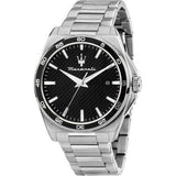 Buy Shop Maserati Velocità Date Black Dial Silver Steel Strap Watch for Men - R8853152002 USA Online