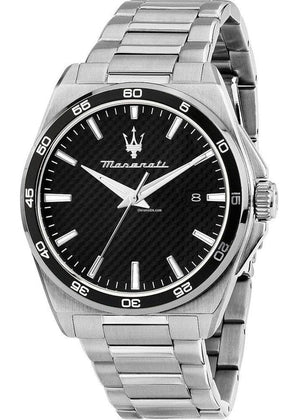 Buy Shop Maserati Velocità Date Black Dial Silver Steel Strap Watch for Men - R8853152002 USA Online