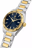 Buy Shop Maserati Velocità Date Blue Dial Two Tone Steel Strap Watch for Men - R8853152001 USA Online