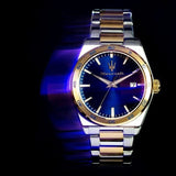 Buy Shop Maserati Velocità Date Blue Dial Two Tone Steel Strap Watch for Men - R8853152001 USA Online