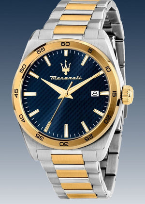 Buy Shop Maserati Velocità Date Blue Dial Two Tone Steel Strap Watch for Men - R8853152001 USA Online