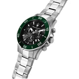 Buy Shop Maserati Competizione Chronograph Black Dial Silver Steel Strap Watch For Men - R8873600008 USA Online