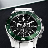 Buy Shop Maserati Competizione Chronograph Black Dial Silver Steel Strap Watch For Men - R8873600008 USA Online