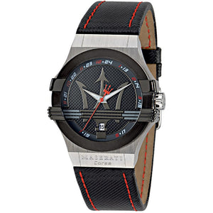Buy Shop Maserati Potenza Black Dial Black Leather Strap Watch For Men - R8851108001 USA Online