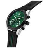 Buy Shop Maserati Traguardo Chronograph Green Dial Black Silicone Strap Watch For Men - R8871612043 USA Online