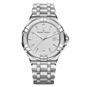 Buy Shop Maurice Lacroix Aikon Date White Dial Silver Steel Strap Watch for Men - AI1008-SS002-131-1 USA Online