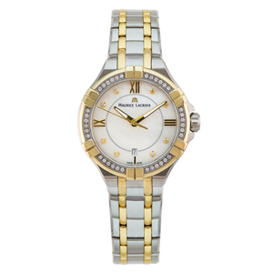 Buy Shop Maurice Lacroix Aikon Diamonds Mother of Pearl Dial Two Tone Steel Strap Watch for Women - A11006-DY503-171-1 USA Online
