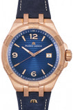 Maurice Lacroix Aikon Limited Edition Blue Dial Blue Leather Strap Watch For Men - AI6008-BRZ01-420-1