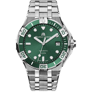 Buy Shop Maurice Lacroix Aikon Venturer Green Dial Silver Steel Strap Watch for Men - AI6057-SSL52-630-1 USA Online