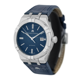 Maurice Lacroix Aikon Automatic Blue Dial Blue Leather Strap Watch For Men - AI6008-ss001-430-1