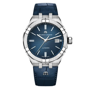 Buy Shop Maurice Lacroix Aikon Automatic Blue Dial Blue Leather Strap Watch For Men - AI6008-ss001-430-1 USA Online