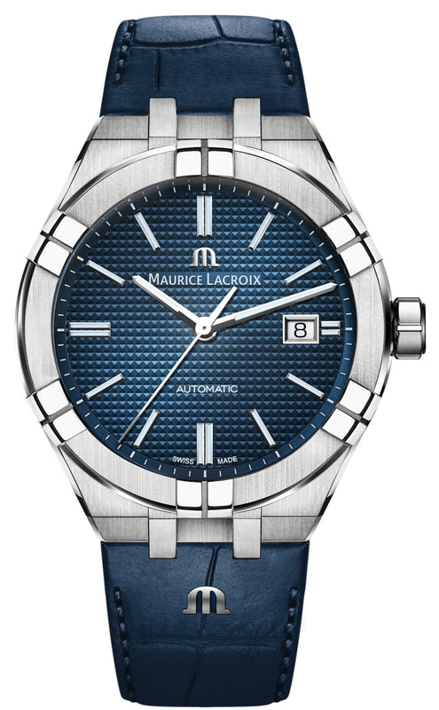 Buy Shop Maurice Lacroix Aikon Automatic Blue Dial Blue Leather Strap Watch For Men - AI6008-ss001-430-1 USA Online