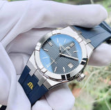 Buy Shop Maurice Lacroix Aikon Automatic Blue Dial Blue Rubber Strap Watch for Men - AI11808-SS000B-430-4 USA Online