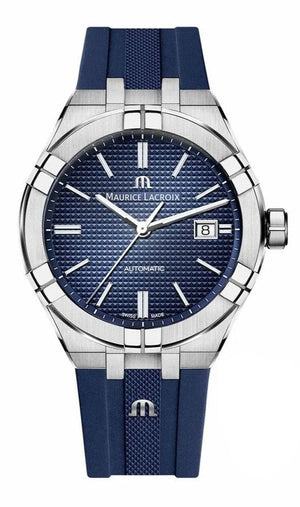Buy Shop Maurice Lacroix Aikon Automatic Blue Dial Blue Rubber Strap Watch for Men - AI11808-SS000B-430-4 USA Online