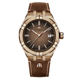 Buy Shop Maurice Lacroix Aikon Automatic Brown Dial Brown Leather Strap Watch For Men - AI6008-BRZ01-730-3 USA Online