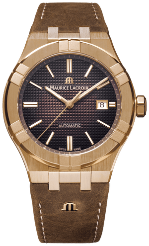 Buy Shop Maurice Lacroix Aikon Automatic Brown Dial Brown Leather Strap Watch For Men - AI6008-BRZ01-730-3 USA Online