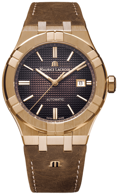 Buy Shop Maurice Lacroix Aikon Automatic Brown Dial Brown Leather Strap Watch For Men - AI6008-BRZ01-730-3 USA Online