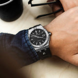 Buy Shop Maurice Lacroix Aikon Automatic Chronograph Black Dial Black Leather Strap Watch for Men - AI1808-SS000-330-2 USA Online