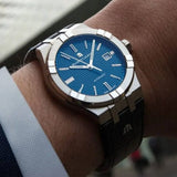 Buy Shop Maurice Lacroix Aikon Automatic Date Blue Dial Blue Silicone Strap Watch For Men - AI6008-SS000-430-4 USA Online