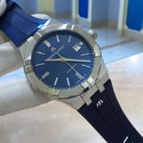 Buy Shop Maurice Lacroix Aikon Automatic Date Blue Dial Blue Silicone Strap Watch For Men - AI6008-SS000-430-4 USA Online