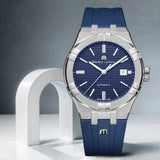 Buy Shop Maurice Lacroix Aikon Automatic Date Blue Dial Blue Silicone Strap Watch For Men - AI6008-SS000-430-4 USA Online
