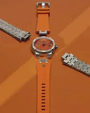 Buy Shop Maurice Lacroix Aikon Automatic Date Orange Dial Silver Steel Strap Watch For Men - AI6008-SS00F-530-E USA Online