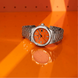 Buy Shop Maurice Lacroix Aikon Automatic Date Orange Dial Silver Steel Strap Watch For Men - AI6008-SS00F-530-E USA Online