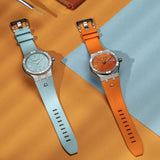 Buy Shop Maurice Lacroix Aikon Automatic Date Orange Dial Silver Steel Strap Watch For Men - AI6008-SS00F-530-E USA Online