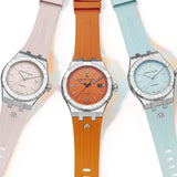 Buy Shop Maurice Lacroix Aikon Automatic Date Orange Dial Silver Steel Strap Watch For Men - AI6008-SS00F-530-E USA Online