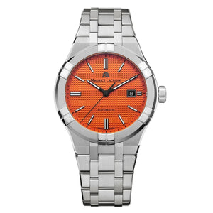 Buy Shop Maurice Lacroix Aikon Automatic Date Orange Dial Silver Steel Strap Watch For Men - AI6008-SS00F-530-E USA Online