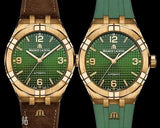 Buy Shop Maurice Lacroix Aikon Automatic Green Dial Brown Leather Strap Watch For Men - AI6008-BRZ0B-630-M USA Online