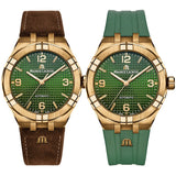 Buy Shop Maurice Lacroix Aikon Automatic Green Dial Brown Leather Strap Watch For Men - AI6008-BRZ0B-630-M USA Online