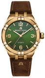 Buy Shop Maurice Lacroix Aikon Automatic Green Dial Brown Leather Strap Watch For Men - AI6008-BRZ0B-630-M USA Online