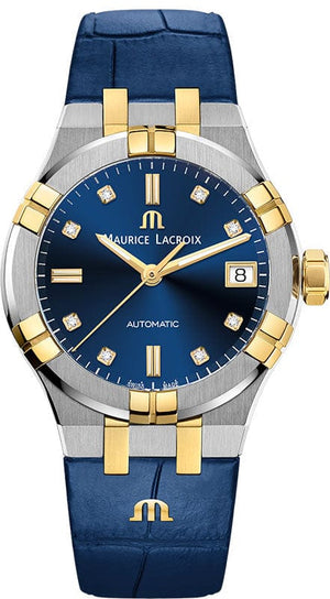 Buy Shop Maurice Lacroix Aikon Blue Dial Blue Leather Strap Watch for Men - AI1008-PVY11-432-1 USA Online