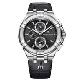 Buy Shop Maurice Lacroix Aikon Chronograph Black Dial Black Leather Strap Watch for Men - AI1018-SS001-330-1 USA Online