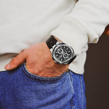 Buy Shop Maurice Lacroix Aikon Chronograph Black Dial Black Leather Strap Watch for Men - AI1018-SS001-330-2 USA Online
