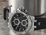 Buy Shop Maurice Lacroix Aikon Chronograph Black Dial Black Leather Strap Watch for Men - AI1018-SS001-330-2 USA Online
