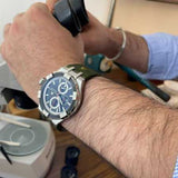 Buy Shop Maurice Lacroix Aikon Chronograph Black Dial Green Leather Strap Watch for Men - AI1018-PVB21-330-1 USA Online