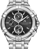 Buy Shop Maurice Lacroix Aikon Chronograph Black Dial Silver Steel Strap Watch for Men - AI1018-SS002-330-1 USA Online