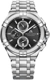 Buy Shop Maurice Lacroix Aikon Chronograph Black Dial Silver Steel Strap Watch for Men - AI1018-SS002-330-1 USA Online