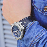 Buy Shop Maurice Lacroix Aikon Chronograph Blue Dial Blue Leather Strap Watch for Men - AI1018-SS001-430-1 USA Online