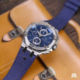 Buy Shop Maurice Lacroix Aikon Chronograph Blue Dial Blue Leather Strap Watch for Men - AI1018-SS001-430-1 USA Online