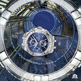 Buy Shop Maurice Lacroix Aikon Chronograph Blue Dial Blue Leather Strap Watch for Men - AI1018-SS001-430-1 USA Online