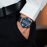 Buy Shop Maurice Lacroix Aikon Chronograph Blue Dial Blue Leather Strap Watch For Men - AI1018-SS001-432-4 USA Online