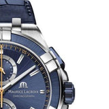 Buy Shop Maurice Lacroix Aikon Chronograph Blue Dial Blue Leather Strap Watch For Men - AI1018-SS001-432-4 USA Online