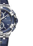 Buy Shop Maurice Lacroix Aikon Chronograph Blue Dial Blue Leather Strap Watch For Men - AI1018-SS001-432-4 USA Online