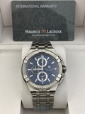 Buy Shop Maurice Lacroix Aikon Chronograph Blue Dial Silver Steel Strap Watch for Men - AI1018-SS002-430-1 USA Online