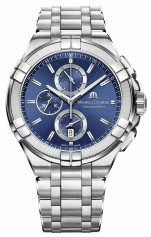 Buy Shop Maurice Lacroix Aikon Chronograph Blue Dial Silver Steel Strap Watch for Men - AI1018-SS002-430-1 USA Online