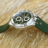 Buy Shop Maurice Lacroix Aikon Chronograph Green Dial Green Rubber Strap Watch for Men - AI1018-SS000-630-5 USA Online