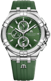 Buy Shop Maurice Lacroix Aikon Chronograph Green Dial Green Rubber Strap Watch for Men - AI1018-SS000-630-5 USA Online